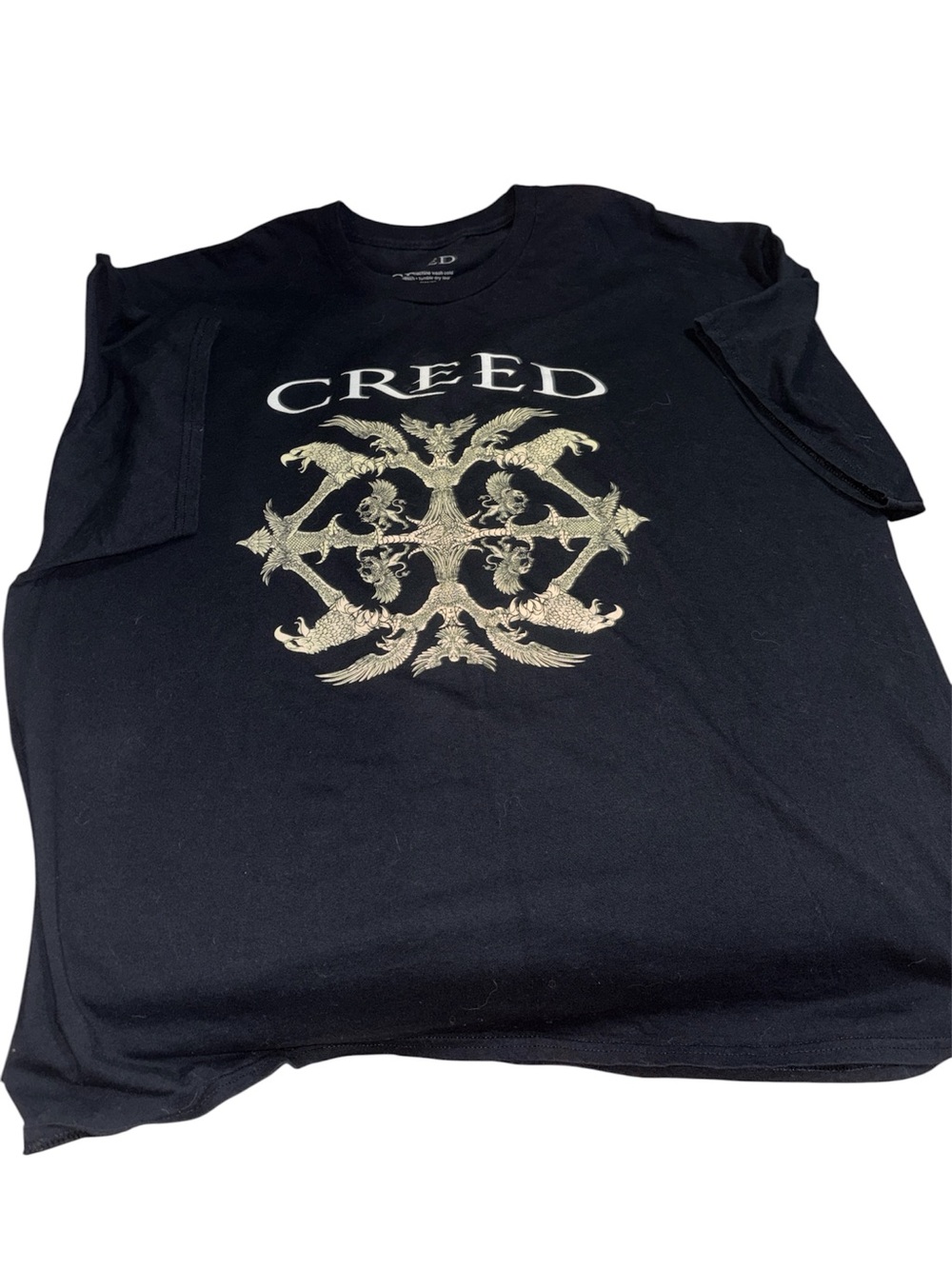 Creed Black T-Shirt with Gold Crest Graphic